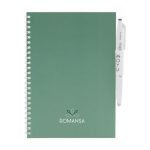 Carnet A5 à spirales vert personnalisé