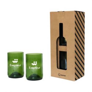 Ensemble de deux verres vert personnalisé