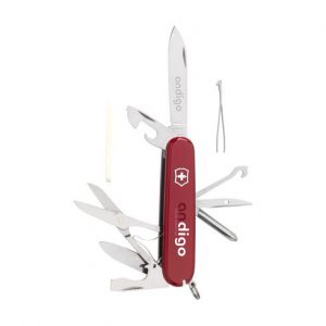 Couteau suisse rouge personnalisé