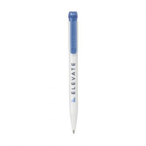 Stylo à bille blanc et bleu personnalisé