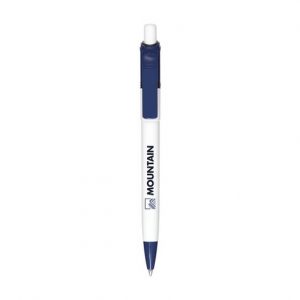 Stylo à bille blanc et bleu personnalisé