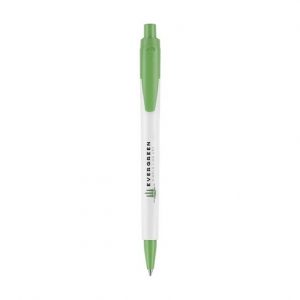 Stylo à bille vert et blanc personnalisé