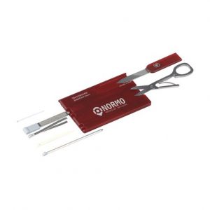 Carte couteau suisse rouge personnalisé