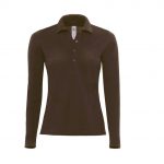 Polo manches longues marron personnalisé