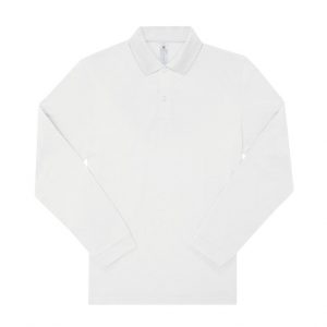 Polo manches longues blanc personnalisé