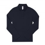 Polo manches longues bleu personnalisé