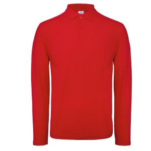 Polo manches longues rouge personnalisé
