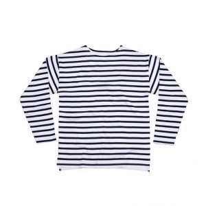 tee-shirt manches longues marinière noir et blanc personnalisé