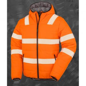 Doudoune orange de sécurité personnalisé