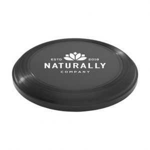 Frisbee en plastique recyclé noir personnalisé