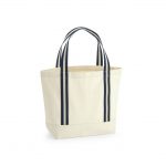 Sac de plage beige et bleu personnalisé