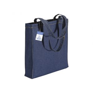 Tote bag jean bleu personnalisé