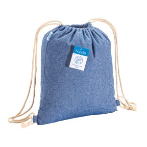 Sac à dos cordelettes bleu personnalisé