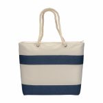 Sac de plage beige et bleu personnalisé