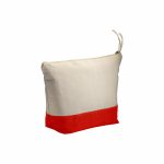 Trousse de toilette écru et rouge personnalisable