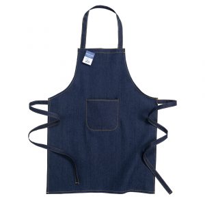 Tablier de cuisine bleu jean personnalisé
