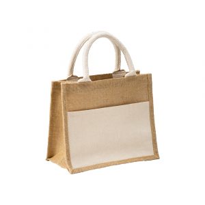 Mini tote bag en toile de jute personnalisé