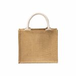 Mini tote bag en toile de jute personnalisé