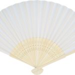 Eventail en bambou blanc personnalisé