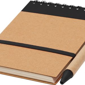 Carnet à spirales noir personnalisé