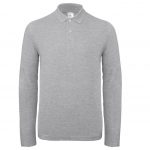 Polo manches longues gris personnalisé
