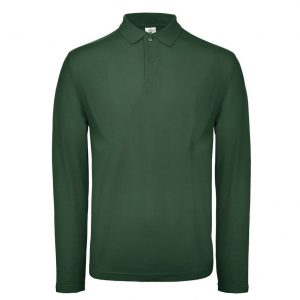 Polo manches longues vert personnalisé