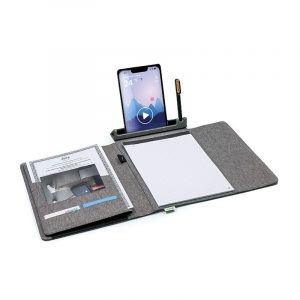Conférencier A4 gris personnalisé
