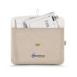 Pochette porte ordinateur ecru personnalisé