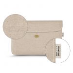 Pochette porte ordinateur ecru personnalisé