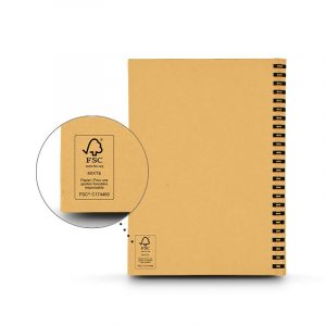Carnet A5 à spirales beige personnalisé