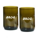 Ensemble de deux verres vert personnalisé