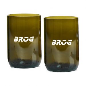 Ensemble de deux verres vert personnalisé