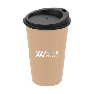 Tasse à café beige et noir personnalisé