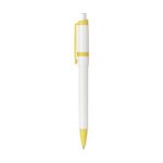 Stylo bille blanc et jaune personnalisé