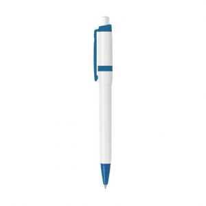 Stylo bille blanc et bleu personnalisé