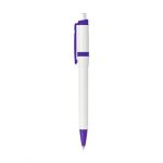Stylo bille blanc et violet personnalisé