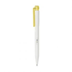 Stylo bille blanc et jaune personnalisé