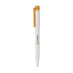 Stylo bille blanc et orange personnalisé