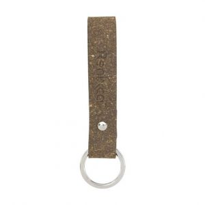 Porte clés en cuir marron personnalisé