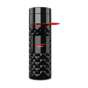 Bouteille d'eau noir et rouge personnalisé