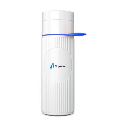 Bouteille d'eau réutilisable bleu et blanc personnalisé