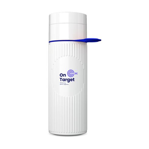 Bouteille d'eau réutilisable bleu et blanc personnalisé