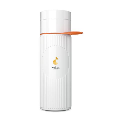 Bouteille d'eau réutilisable orange et blanc personnalisé