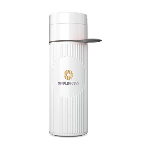 Bouteille d'eau réutilisable gris et blanc personnalisé
