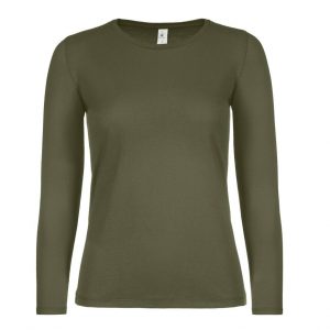 Tee-shirt manches longues vert personnalisé