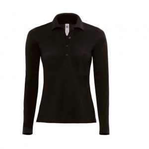 Polo manche longues marron personnalisé