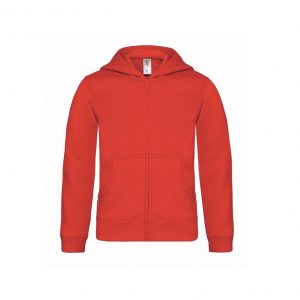 Sweat zippé rouge personnalisé