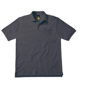 Polo manches courtes avec poche gris personnalisé