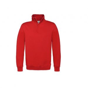 Sweat col zippé rouge personnalisé