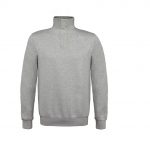 Sweat col zippé gris personnalisé